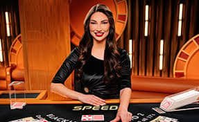 Antarmuka permainan blackjack live dealer dengan chat dan statistik